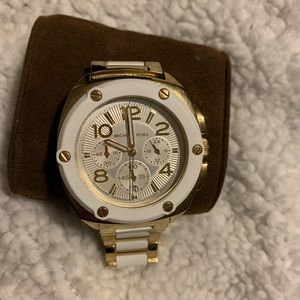 Michael Kors Tribeca Watch (Gold and White)